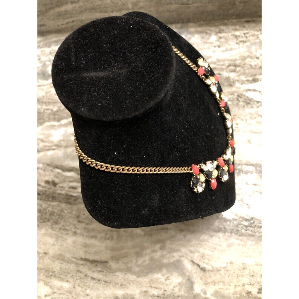 J. Crew Multi Colored Rhinestone Statement Neckla… - image 3